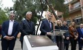 El Ayuntamiento homenajea al Real Murcia Imperial en su centenario con un monolito en el lugar donde naci su historia