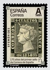 Correos emite un sello que conmemora el 175 aniversario de la circulaci�n del primer efecto postal en Espana