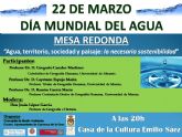 El Ayuntamiento de Caravaca organiza una mesa redonda el 22 de marzo por el 'Día Mundial del Agua'