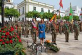España. Sevilla . El Ejército de Tierra organizó una jura de bandera civil en plena Plaza de España en Alcalá del Río