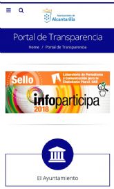 La Universidad Autónoma de Barcelona concede al Ayuntamiento de Alcantarilla el Sello Infoparticipa 2019 con un puntuación del cien por cien en transparencia