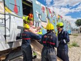 La UCAM organiza un simulacro de accidente ferroviario con múltiples víctimas en la Escuela de Bomberos de Murcia