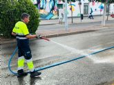 Limusa refuerza la limpieza viaria en Lorca con un servicio extraordinario de baldeo a primera hora de la manana