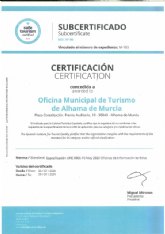 La oficina de turismo de Alhama obtiene el certificado Safe Tourism Certified