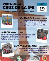 La cruz de los jóvenes llega a la Diócesis de Cartagena el día 19