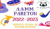 Abierto el plazo de matriculaci�n en la Asociaci�n Amigos de la M�sica de El Paret�n para el curso 2022/2023