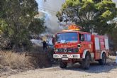 Controlado un conato de incendio forestal en la carretera de La Unin a Portmn