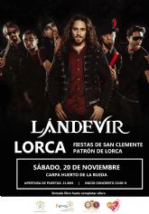 El Ayuntamiento de Lorca organiza junto a la Federacin San Clemente para este prximo sbado, 20 de noviembre, el concierto gratuito de Lndevir