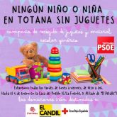 Campana solidaria de recogida de juguetes y material escolar: ningn nino ni nina en Totana sin juguetes