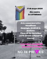 El colectivo LGTBIQ+ No te prives convoca una cita este domingo para conmemorar el Día contra la LGTBIfobia