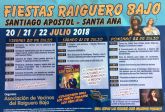 Las fiestas del Raiguero Bajo, en honor de Santiago Apstol y Santa Ana, se celebran el prximo fin de semana del 20 al 22 de julio