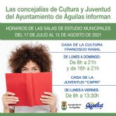 La Sala de Estudio de la Casa de la Cultura continuar abierta los fines de semana de verano