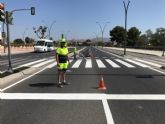 La Policía Local de Lorca pone en marcha una batería de trabajos de repintado de la señalítica horizontal del casco urbano de la ciudad