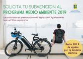 El 30 de septiembre finaliza el plazo para solicitar las subvenciones de medioambiente