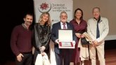 Joaqun Salmern Juan, diploma como miembro de honor de la Sociedad Geogrfica de la Regin de Murcia