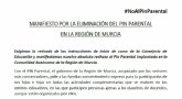 Manifiesto por la eliminación del Pin Parental en la Región de Murcia