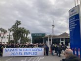 Concentracin de la plantilla de Navantia Cartagena en las puertas de la empresa