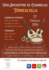 La pedan�a de Torrealvilla acoger� este domingo 22 de febrero el  XVIII Encuentro de Cuadrillas