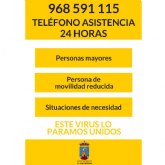 Se habilita 24 horas el telfono 968 59 11 15 para la atencin de mayores y personas con movilidad reducida