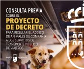 El Gobierno regional inicia la consulta p�blica para regular el acceso de los animales de compa��a al transporte p�blico