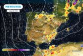 Meteored advierte de un episodio de tormentas fuertes por la llegada de una DANA