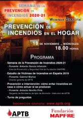 Organizan un webinar gratuito para toda la familia sobre prevención e intervención de incendios en el hogar