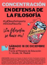 Profesionales de la Filosofía de toda España se plantan ante el Ministerio de Educación para reivindicar su necesidad