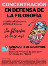 Profesionales de la Filosofa de toda Espana se plantan ante el Ministerio de Educacin para reivindicar su necesidad