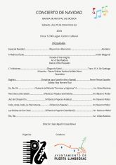 La Banda Municipal de Música de Puerto Lumbreras realizará su tradicional Concierto de Navidad el 20 de diciembre en el Centro Cultural