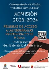 El Conservatorio de Música Maestro Jaime López de Molina de Segura abre el plazo de solicitud para la realización de las pruebas de acceso para el curso 2023-2024