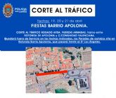 Corte al trfico rodado y al estacionamiento en la Avenida de las Fuerzas Armadas