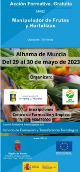 Nuevo curso de manipulador de frutas y hortalizas del Centro de Formacin y Empleo