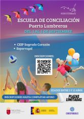 El Ayuntamiento de Puerto Lumbreras abre el plazo de inscripción para las Escuelas de Conciliación del 1 al 5 de septiembre