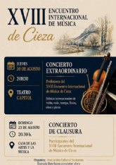 Dos conciertos de primer nivel programados con motivo del XVIII Encuentro Internacional de M�sica de Cieza