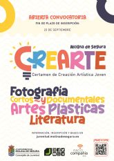 El plazo de inscripcin en las diferentes modalidades del Certamen de Creacin Artstica Joven CREARTE 2025 finaliza el martes 23 de septiembre