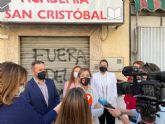 Actos vandálicos en la oficina de atención al público de Vox en el barrio de San Cristóbal