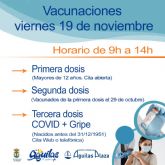 Águilas Plaza acogerá mañana una nueva jornada de vacunaciones contra la COVID