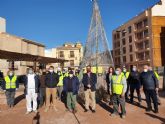El alcalde de Lorca supervisa el final de las obras de creación del parque de la Plaza del Santísimo Cristo de la Sangre en el barrio de San Cristóbal