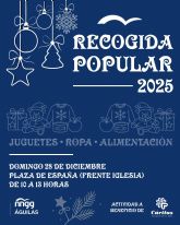 NNGG de Águilas organiza una recogida solidaria de juguetes, ropa y alimentos a beneficio de Cáritas