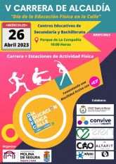 La 5ª Carrera Alcalda de Molina 2023, Da de la Educacin Fsica en la Calle, se celebra el mircoles 26 de abril con la participacin de alumnado de los centros de Educacin Secundaria y Bachillerato