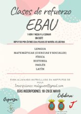 Clases de refuerzo gratuitas para alumnos de segundo de bachillerato que van a realizar las pruebas de acceso a la selectividad (EBAU)