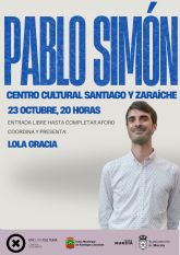Pablo Simn invitado especial en la apertura de curso en el CC Santiago y Zarache el jueves 23 de octubre