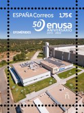 Correos emite un sello que conmemora el 50 aniversario de ENUSA