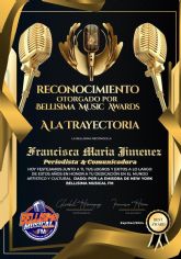 Periodista Francisca Mar�a Jim�nez recibe prestigiosos reconocimientos internacionales