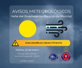 Aviso amarillo por fuertes rachas de viento en Totana y el valle del Guadalentín