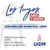 UIDM celebrar� la Convenci�n Municipal �Los Tuyos, aqu� y ahora� el 4 de marzo en Puerto de Mazarr�n