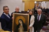 Los Marrajos custodian la obra original de la Virgen de la Soledad de Portela, expuesta ahora junto al Jess Nazareno en la sede de la Cofrada