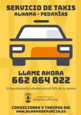 El Ayuntamiento renueva el servicio de taxis a las pedan�as, subvencionando el 50% del coste