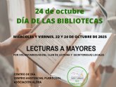 Puerto Lumbreras celebrar el Da Internacional de las Bibliotecas con lecturas a mayores por voluntarios y escritores locales