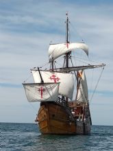 La legendaria Nao Santa Mar�a atraca por primera vez en el Puerto de �guilas